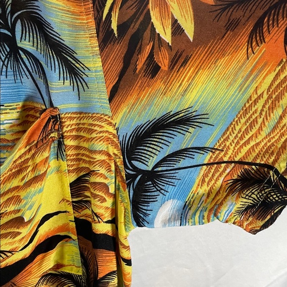 One Teaspoon Tropical Sunset Button Down Shirt - Yellow and Blue - Picture 6 of 8